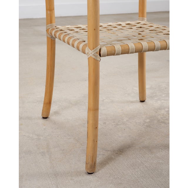 McGuire Antalya Leather Four-Tier Rattan Étagère Plant Stand For Sale - Image 17 of 18