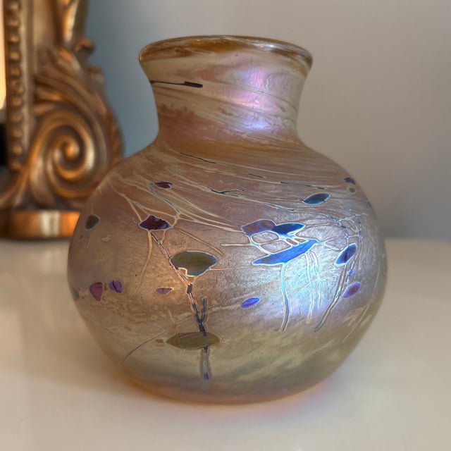 Contemporary Marco Jarman Art Glass Iridescent Vase For Sale - Image 3 of 7