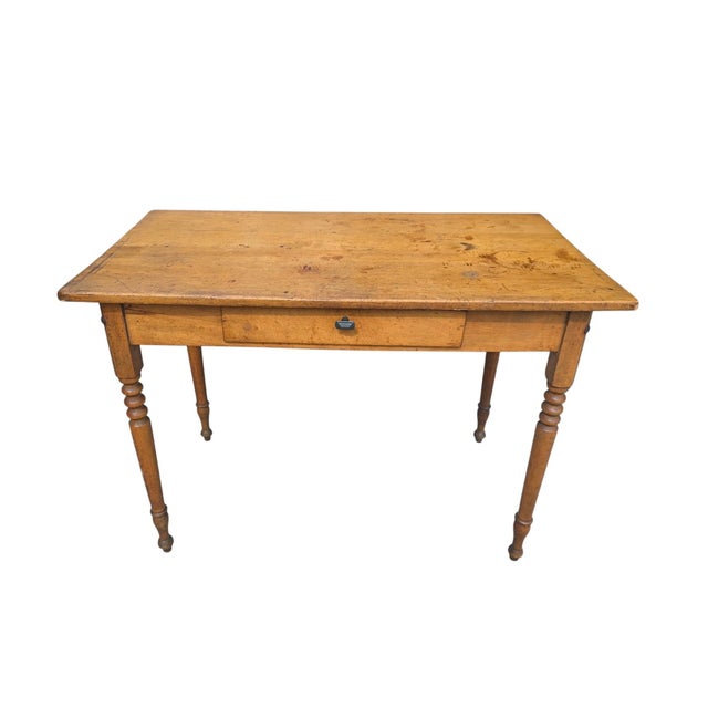 Late 19th Century Pine Writing Desk With Drawer For Sale - Image 4 of 16