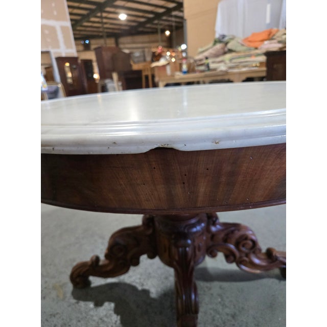 Late 19th Century Rococo Revival Marble-Top Center Table For Sale - Image 12 of 14