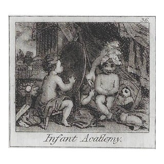 Infant Academy Miniature Engraving After Joshua Reynolds For Sale
