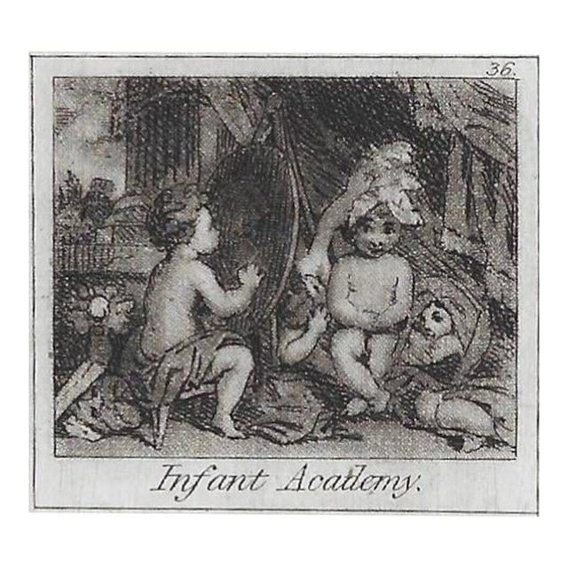 Infant Academy Miniature Engraving After Joshua Reynolds For Sale