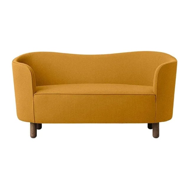 Orange and smoked oak raf simons vidar 3 mingle sofa by Lassen Dimensions: W 154 x D 68 x H 74 cm Materials: textile, oak....
