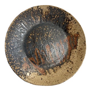 Signed 1970s Mid Century Stoneware Bowl / 1960s Large Modernist Ceramic Art Studio Pottery For Sale