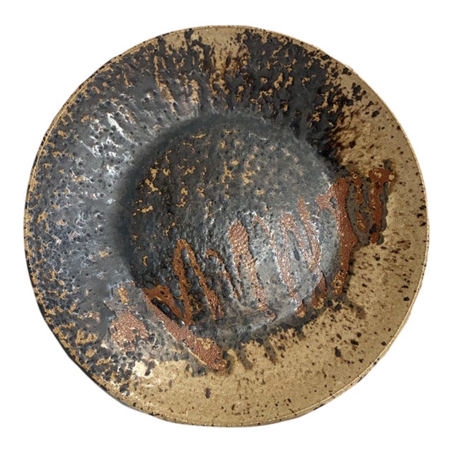 Signed 1970s Mid Century Stoneware Bowl / 1960s Large Modernist Ceramic Art Studio Pottery For Sale