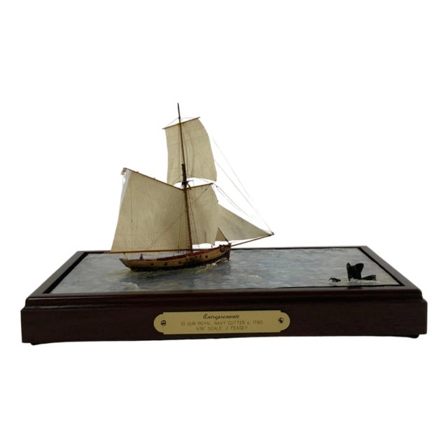 Diorama Showing Ten Gun Royal Navy Vessel "Entreprenante" For Sale
