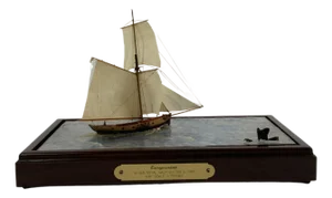 Diorama Showing Ten Gun Royal Navy Vessel "Entreprenante"
