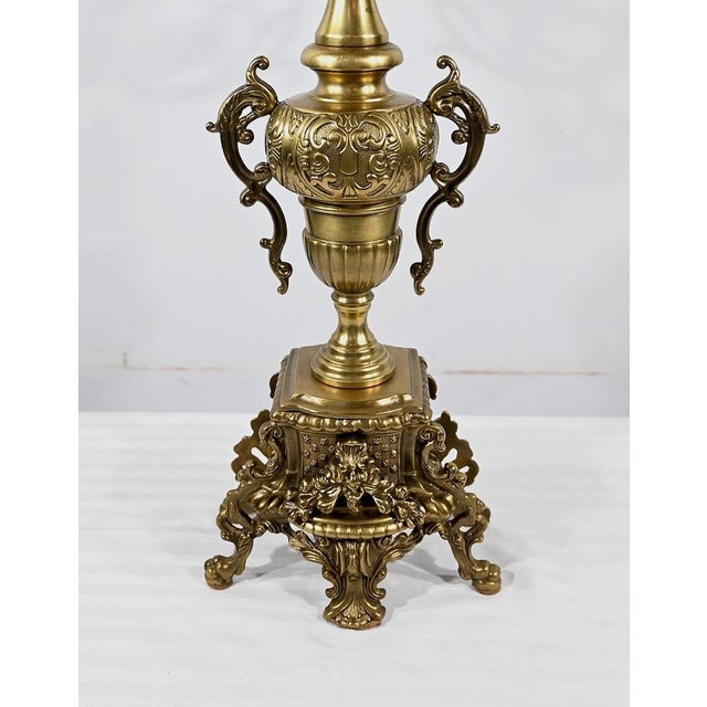 Vintage Gilded Bronze Candleholders, Set of 2 For Sale - Image 10 of 18