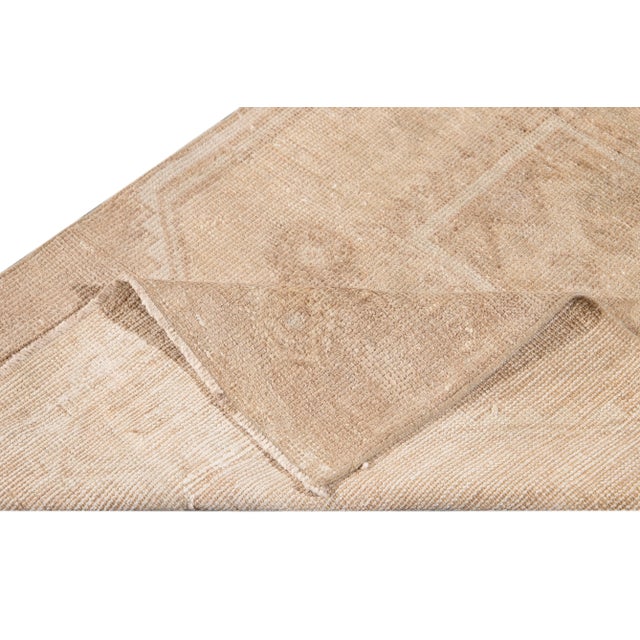 Tribal Vintage Turkish Handmade Beige Tribal Wool Runner For Sale - Image 3 of 13