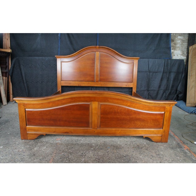 Late 20th Century Late 20th Century Lexington French Louis Philippe Style Paneled Cherry Arched King Size Bed For Sale - Image 5 of 15