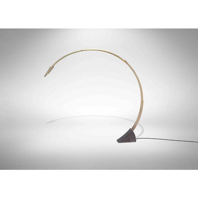 Vintage floor lamp is an original contemporary Artwork realized in Italy in the 1970s by Goffredo Reggiani. A Brass lamp...