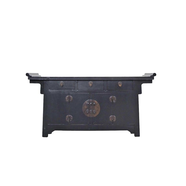 Chinese 19th Century Antique Chinese Elm Everted Flange Altar Sideboard For Sale - Image 3 of 8