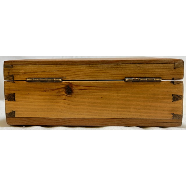 Mid 19th Century Antique Wooden Box With Dovetail Joints and Brass Latch From England - Circa 1850 For Sale - Image 5 of 10
