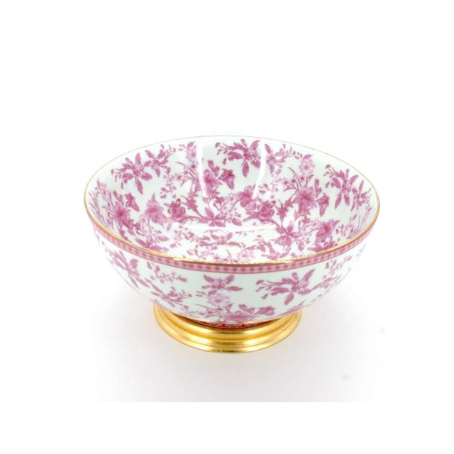 Beautifully hand painted French glazed porcelain decorative bowl / Punch bowl. The bowl features interior and exterior...