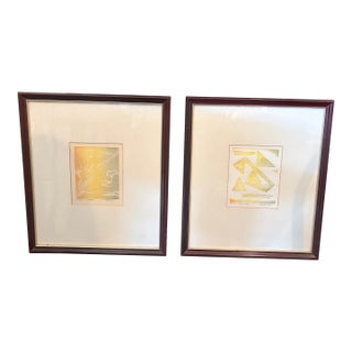 Pair of 1976 Signed Artists Proof Color Etchings For Sale