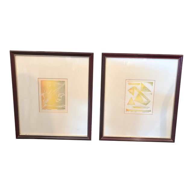 Pair of 1976 Signed Artists Proof Color Etchings For Sale