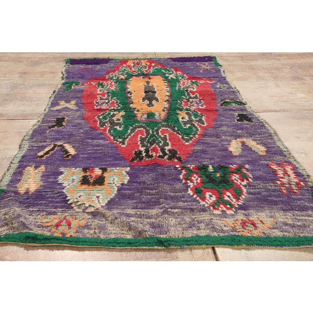 Vintage Boujad Moroccan Rug, 03'08 X 07'06 For Sale - Image 9 of 10