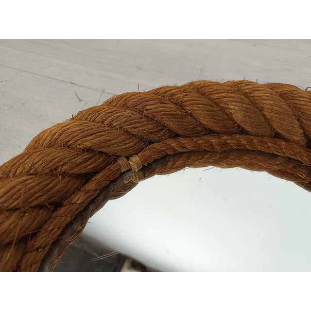 Vintage Rope Mirror attributed to Adrien Audoux & Frida Minet, 1950s For Sale - Image 13 of 15