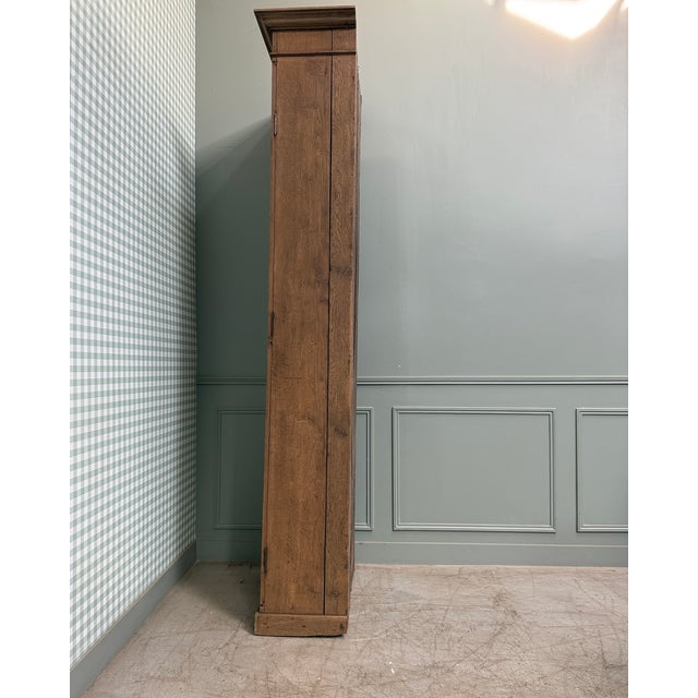Wood Tall Glass-Fronted Cupboard in Oak, 1890s For Sale - Image 7 of 13