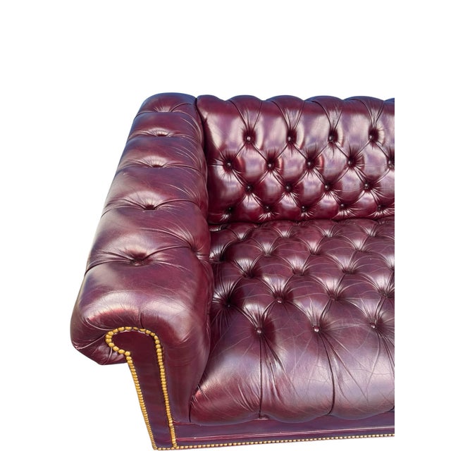 1960s Vintage Leathercraft Tufted Leather Chesterfield Sofa For Sale - Image 5 of 10