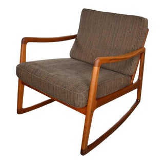 Scandinavian Modern Teak Model 120 Rocker Ole Wanscher France & Son John Stuart Co For Sale