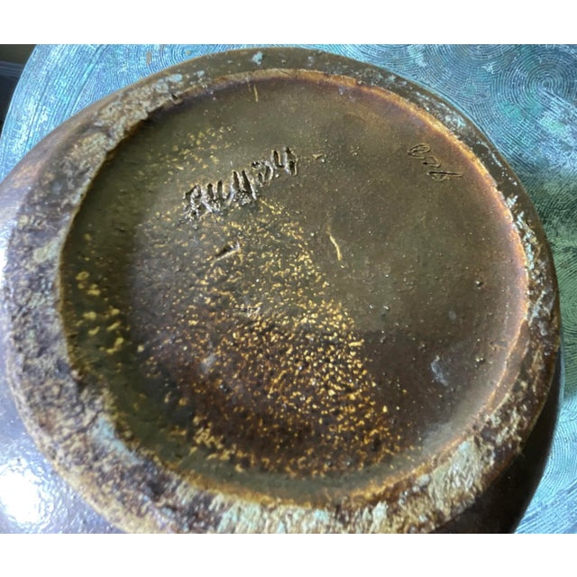 Vintage Hand Painted and Glazed Ceramic Artistic Jar For Sale - Image 10 of 12