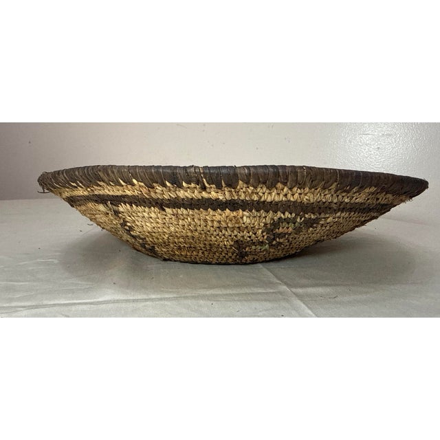 Brown Antique Hand Woven Wicker Figural African Coiled Basket Hausa Nigeria Culture For Sale - Image 8 of 11