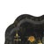 Decoration - Painted board (64 cm). Portuguese; made of cut sheet metal; painted in black and gold; decorated with floral...