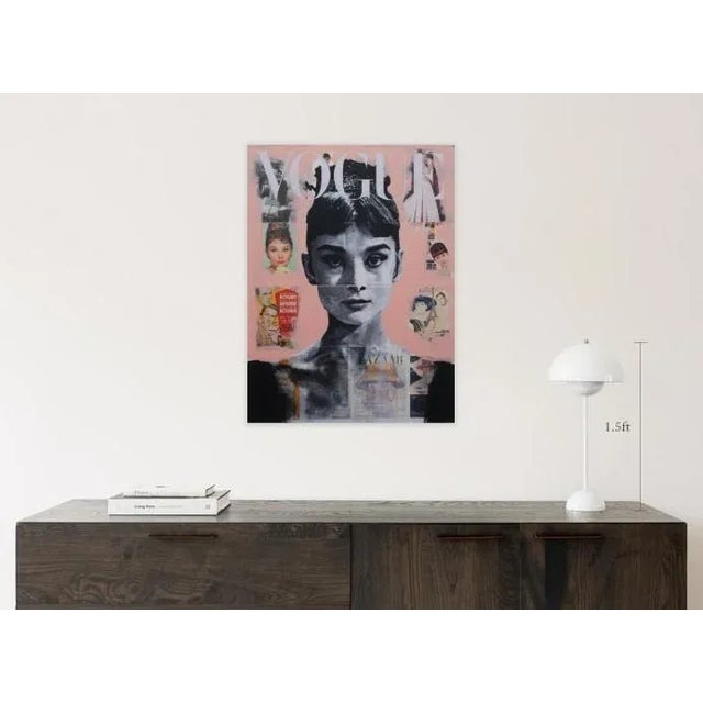 Audrey Hepburn Pop Art painting on canvas. Ships unframed in a box.