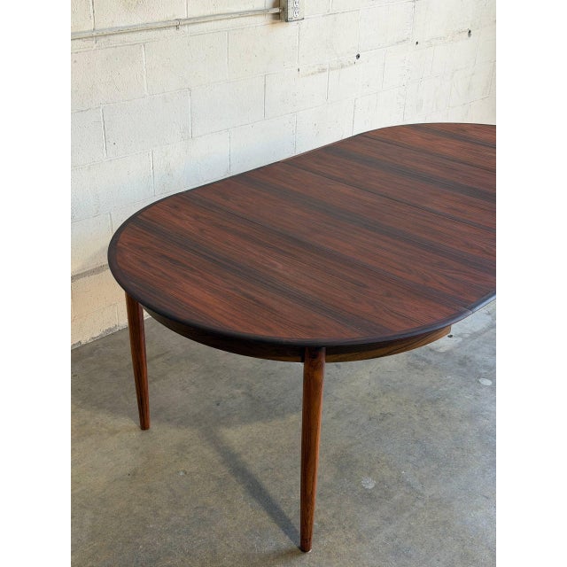 Danish Rosewood Oval Dining Table Expandable Table Denmark 1960s For Sale In Los Angeles - Image 6 of 10