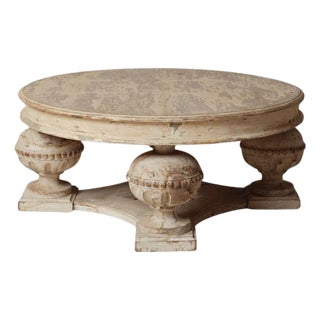 19th Century French Oak Painted Coffee Table For Sale