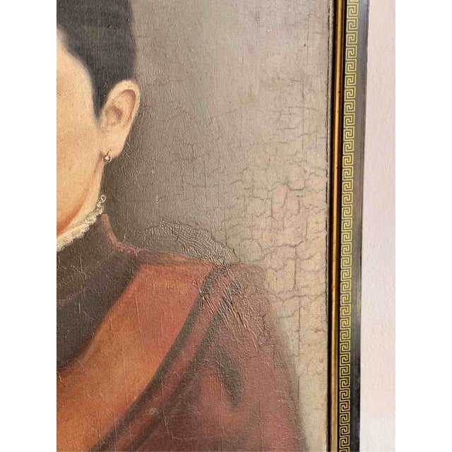Paper Unknown, Portrait of a Lady, 1894, Oil on Cardboard For Sale - Image 7 of 12