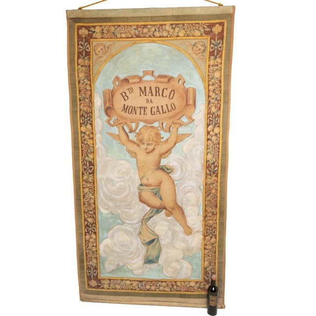 Early 19th Century 18th Century Italian Devotional Painted Tapestry For Sale - Image 5 of 18