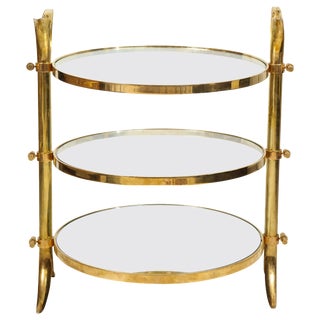 Bespoke Three-Tiered Brass Tulip Table by Amir Khamneipur For Sale