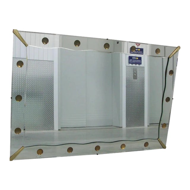 Rare Art Deco Gold Dots Venetian Mirror Extra Large on Sale $3750 Read Below For Sale