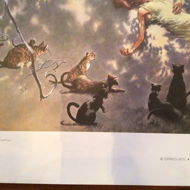 2000 - 2009 “ a Circle of Cats" Signed and Numbered Print (Edition 84/300) by Artist Charles Vess For Sale - Image 5 of 11