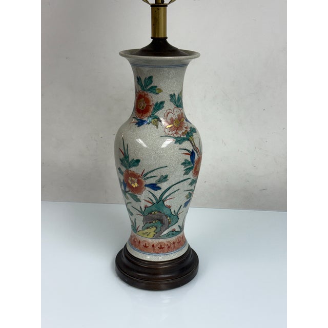 Ceramic Late 20th Century Aladin Lamps & Shades Floral Porcelain Table Lamp For Sale - Image 7 of 12