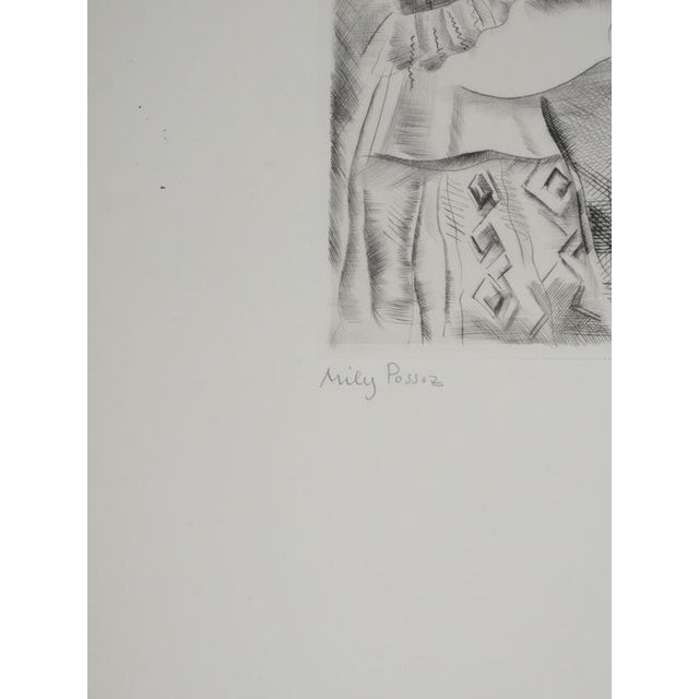 Modern Mily Possoz, The Florist, Original Signed Engraving For Sale - Image 3 of 11