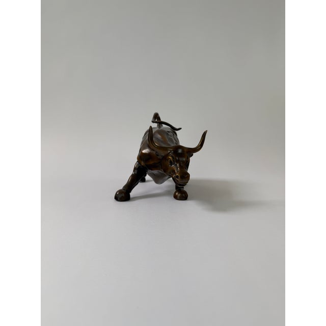 Bronze Bronze “Wall Street” Charging Bull Sculpture, 12” L For Sale - Image 8 of 10