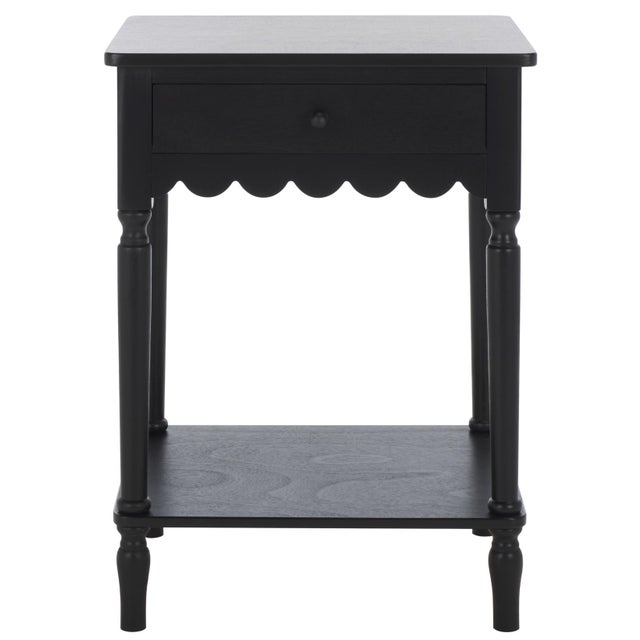 Haven Scalloped 1 Top Drawer Accent Table in Matte Black For Sale - Image 10 of 10