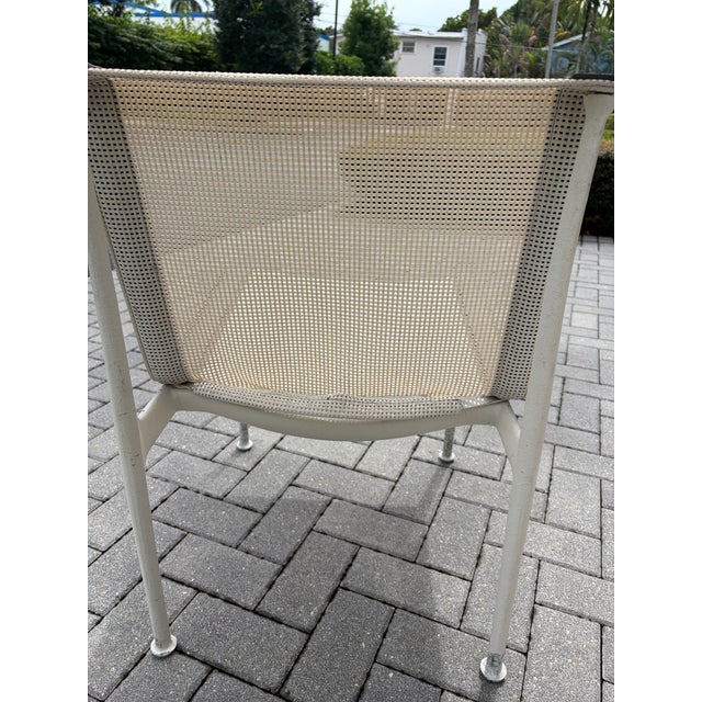 White Mid-Century Modern Outdoor Patio Armless Pair of Chairs Attributed to Richard Schultz for Knoll, c.1966 For Sale - Image 8 of 14
