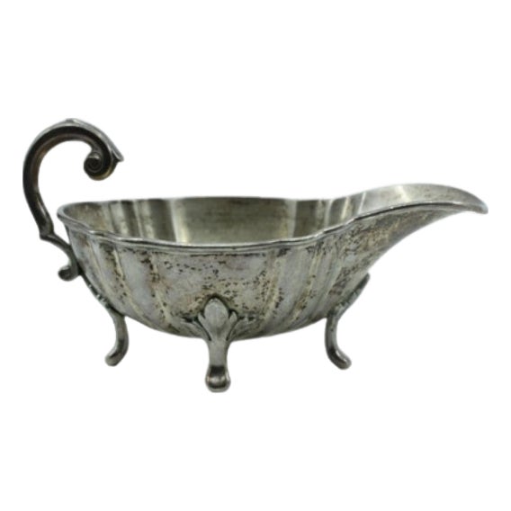 Silver Gravy Boat with Friezes and Feet For Sale