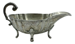 Silver Gravy Boat with Friezes and Feet