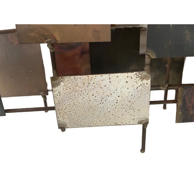 Mid-Century Modern Mid-Century Brutalist Metal Nail Wall Sculpture For Sale - Image 3 of 4