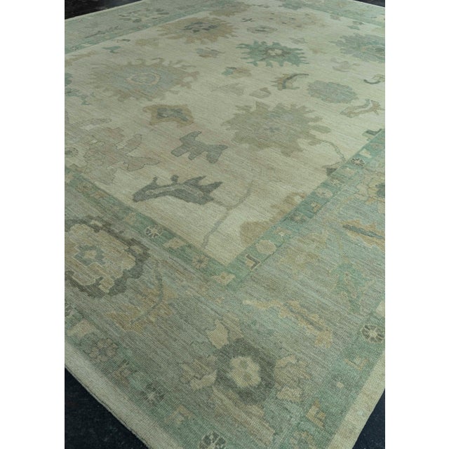 Turkish Turkish Oushak Rug 12'4" x 15'5" #0102 For Sale - Image 3 of 8