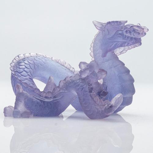 Brown, Green, Clear and Violet Art Glass Dragon Sculptures from Daum, France, 1970s For Sale - Image 3 of 18