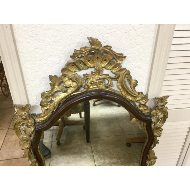 Baroque Italian Baroque Stye Giltwood and Ebonized Mirror For Sale - Image 3 of 11