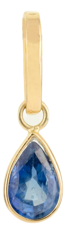 Vintage-Inspired 14k Gold Blue Sapphire Teardrop Pendant – Dainty Minimalist Charm