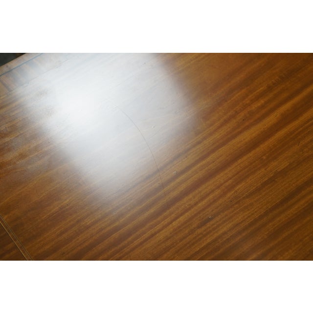Wood Late 20th Century Baker Satinwood & Mahogany English Regency Duncan Phyfe Style Dining Table 122" For Sale - Image 7 of 18