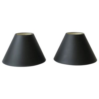 Pair of Black Table Lamp Lampshades For Sale